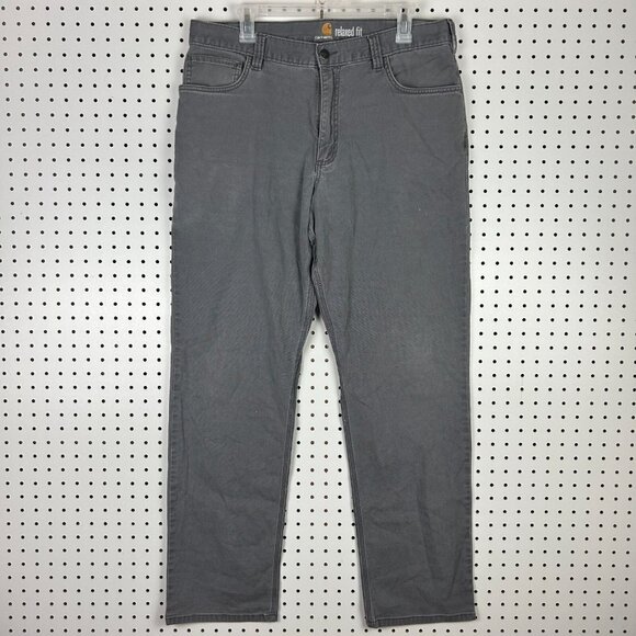 Carhartt‎ Pants Work Wear Men's 36x32 Gray Faded Relaxed 102517 039 Straight - Picture 3 of 7